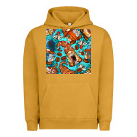 Pigment Peanut Butter coffee and barista gnomes with glitter seamless pattern bbs Urban Hoodie - BundleAndBundleShop