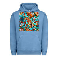 Pigment Pebble Blue coffee and barista gnomes with glitter seamless pattern bbs Urban Hoodie - BundleAndBundleShop