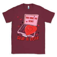 Burgundy heart record player Classic Tee - MaliasSmallBusiness