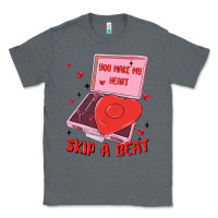 Charcoal Heather heart record player Classic Tee - MaliasSmallBusiness