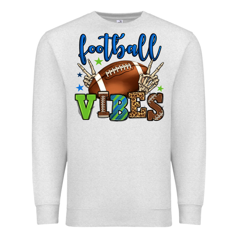 Football Vibes Green And Blue Premium Sweatshirt by HowdyJamesFarm | Teevron