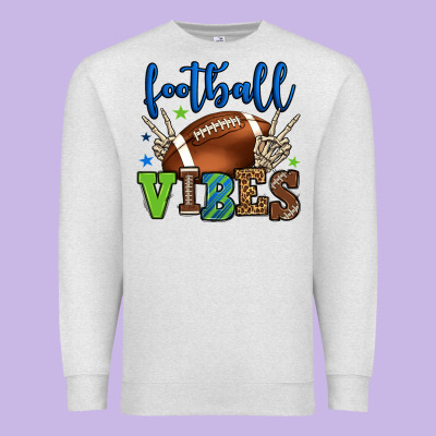 Football Vibes Green And Blue Premium Sweatshirt Designed By Howdyjamesfarm