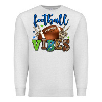 Oatmeal Heather Football vibes green and blue Premium Sweatshirt - HowdyJamesFarm