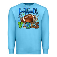 Ocean Blue Football vibes green and blue Premium Sweatshirt - HowdyJamesFarm