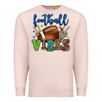 Pale Pink Football vibes green and blue Premium Sweatshirt - HowdyJamesFarm