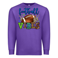 Purple Football vibes green and blue Premium Sweatshirt - HowdyJamesFarm