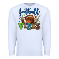 White Football vibes green and blue Premium Sweatshirt - HowdyJamesFarm