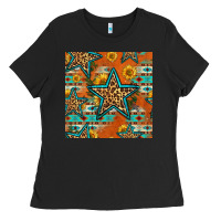 Black western stars seamless pattern Ladies Tee - HRA Design Shop