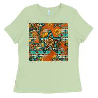 Matcha western stars seamless pattern Ladies Tee - HRA Design Shop