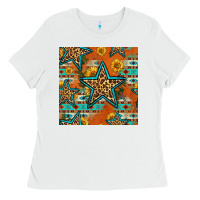 White western stars seamless pattern Ladies Tee - HRA Design Shop