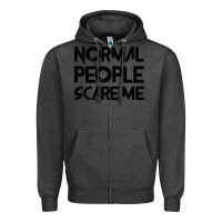 Charcoal Heather Normal People Scare Me Zipper Hoodie - Bettercallsaul