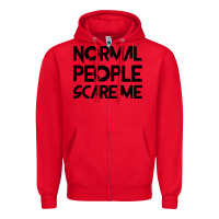 Red Normal People Scare Me Zipper Hoodie - Bettercallsaul