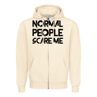 Sandshell Normal People Scare Me Zipper Hoodie - Bettercallsaul