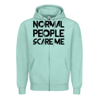 Seafoam Normal People Scare Me Zipper Hoodie - Bettercallsaul