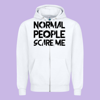 Normal People Scare Me Zipper Hoodie Designed By Bettercallsaul