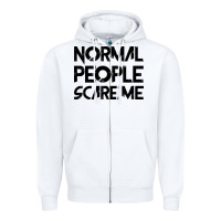 White Normal People Scare Me Zipper Hoodie - Bettercallsaul
