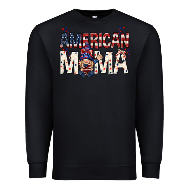 American Mama With Gnome Mother's Day Premium Sweatshirt by HowdyJamesFarm | Teevron