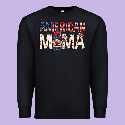 American Mama With Gnome Mother's Day Premium Sweatshirt Designed By Howdyjamesfarm