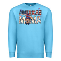 Ocean Blue American mama with gnome Mother's Day Premium Sweatshirt - HowdyJamesFarm