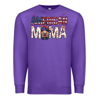 Purple American mama with gnome Mother's Day Premium Sweatshirt - HowdyJamesFarm