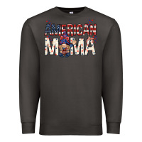 Smoke American mama with gnome Mother's Day Premium Sweatshirt - HowdyJamesFarm