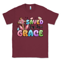 Burgundy saved by his grace Classic Tee - MaliasSmallBusiness