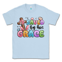 Dusty Blue saved by his grace Classic Tee - MaliasSmallBusiness