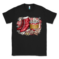 Black Christmas Ice Skating Classic Tee - CowhideDigitalArt
