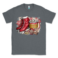 Charcoal Heather Christmas Ice Skating Classic Tee - CowhideDigitalArt