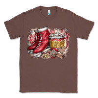 Chestnut Christmas Ice Skating Classic Tee - CowhideDigitalArt