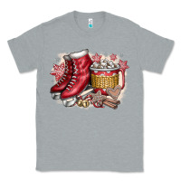 Heather Grey Christmas Ice Skating Classic Tee - CowhideDigitalArt