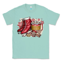Seafoam Christmas Ice Skating Classic Tee - CowhideDigitalArt