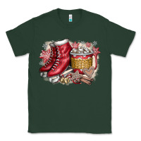 Sports Green Christmas Ice Skating Classic Tee - CowhideDigitalArt