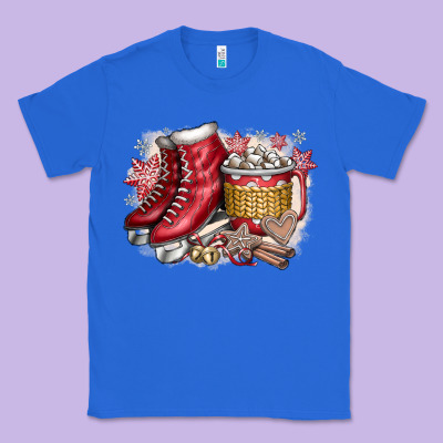 Christmas Ice Skating Classic Tee Designed By Cowhidedigitalart