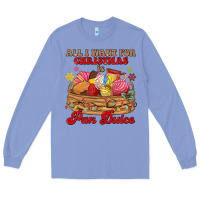 Colony Blue all i want for christmas is pan dulce Long Sleeve Tee - MaliasSmallBusiness