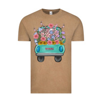 Vintage Coffee truck with flowers Vintage Tee - MaliasSmallBusiness