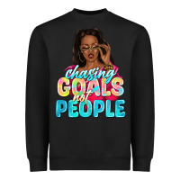 Black chasing goals not people Heavyweight Sweatshirt - NancyCooperArtShop