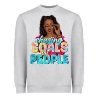 Heather Grey chasing goals not people Heavyweight Sweatshirt - NancyCooperArtShop