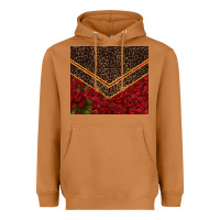 Red Roses With Leopard Heavyweight Hoodie | Teevron