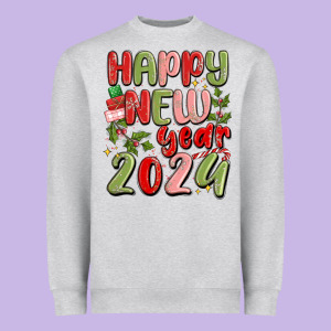 Happy New Year 2024 Heavyweight Sweatshirt Designed By Maliassmallbusiness