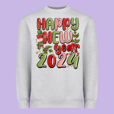 Happy New Year 2024 Heavyweight Sweatshirt Designed By Maliassmallbusiness