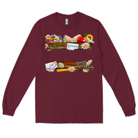 Burgundy floral teacher custom name Long Sleeve Tee - NancyCooperArtShop