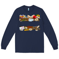 Navy floral teacher custom name Long Sleeve Tee - NancyCooperArtShop
