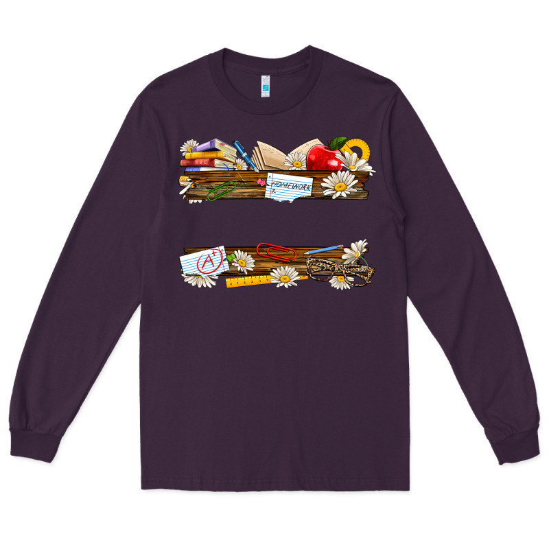 Floral Teacher Custom Name Long Sleeve Tee by NancyCooperArtShop | Teevron