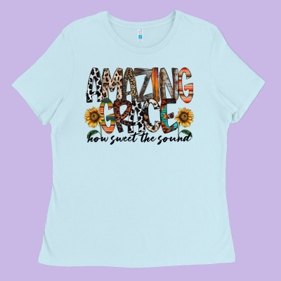 Amazing Grace How Sweet The Sound Ladies Tee Designed By Racoondesign