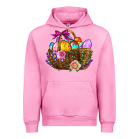 Fuchsia Pink Easter Eggs Hamper Urban Hoodie - BundleAndBundleShop