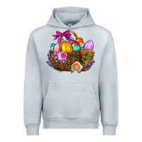 Heather Grey Easter Eggs Hamper Urban Hoodie - BundleAndBundleShop
