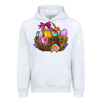 White Easter Eggs Hamper Urban Hoodie - BundleAndBundleShop