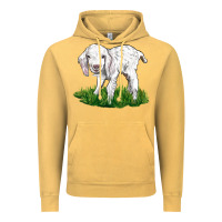 Vintage Mustard Baby Angora Goat Vintage Hoodie - LillyAllenDesigns