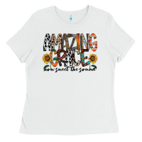 White amazing grace how sweet the sound Ladies Tee - RacoonDesign